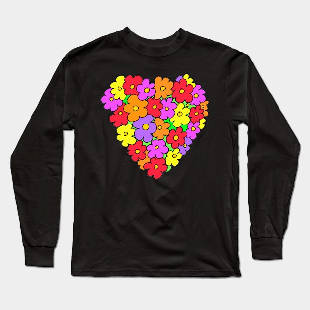 Flowery Heart Long Sleeve T-Shirt by Michelle Le Grand